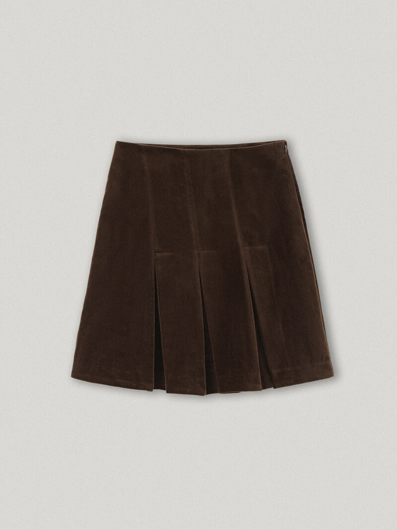Georgia Brown Velvet Skirt