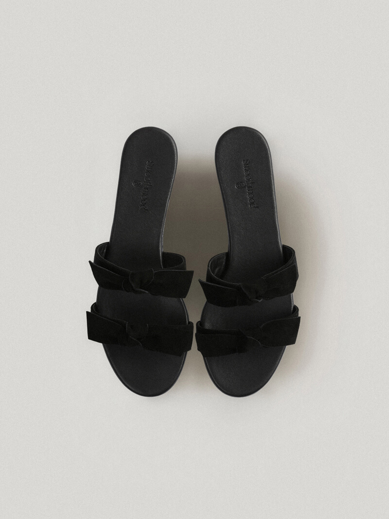 Selma Bow Suede Slides