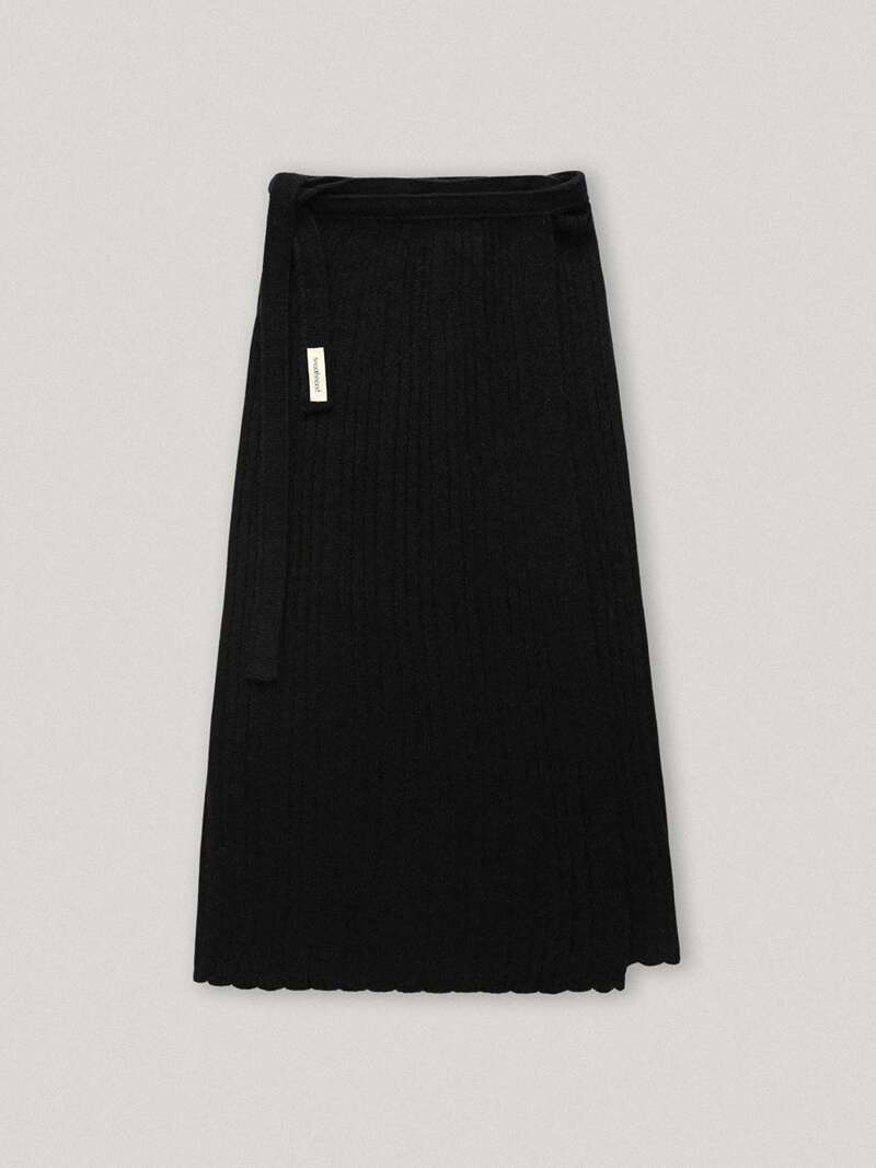 Healey Knit Wrap Skirt Black