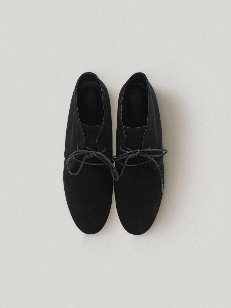 Jamie Suede Lace Up Loafer Black