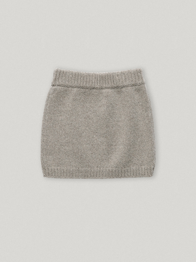 Eggnog Knit Skirt Gray